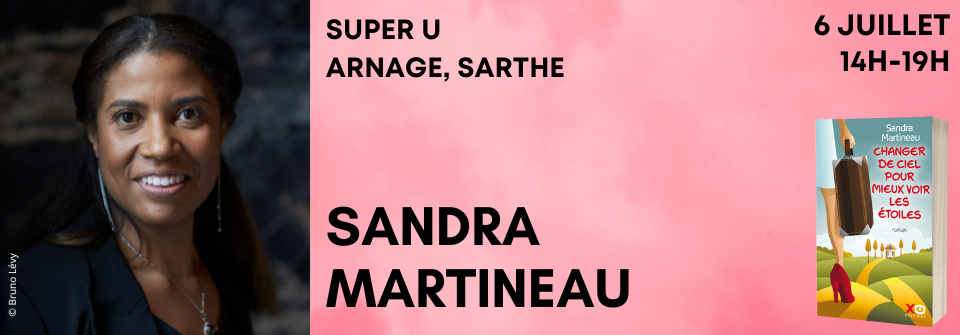 Sandra Martineau en dédicace à Arnage, Sarthe