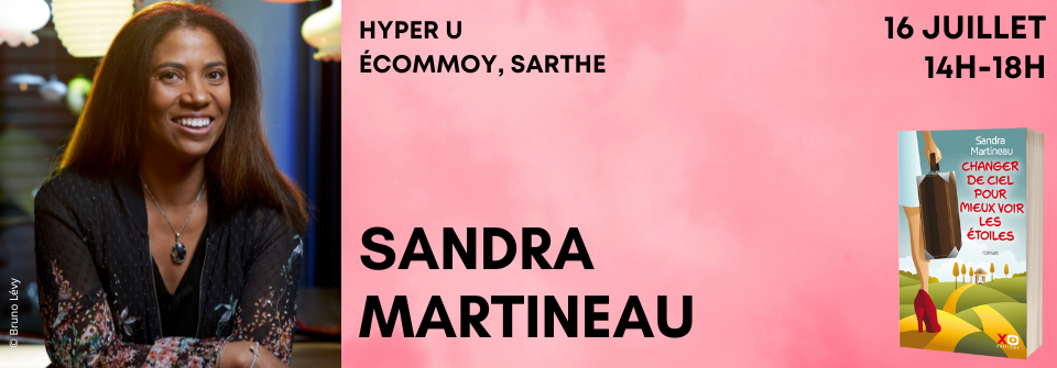 Sandra Martineau en dédicace à Écommoy, Sarthe
